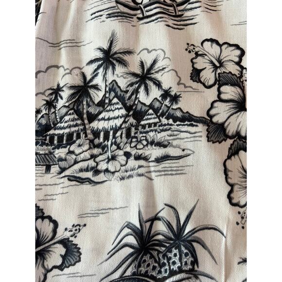 Big Dog Authentic Black & White Hawaiian Shirt S/M - Picture 2 of 4